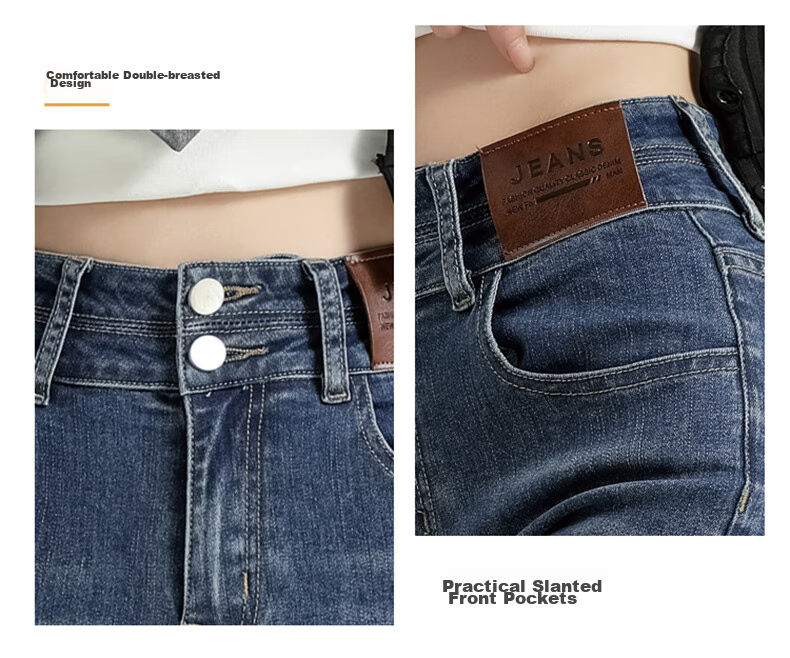 Джинсы Jeanswest женские, осенний винтажный стиль, модные, слегка расклешенные, с высокой талией, черные, размер M