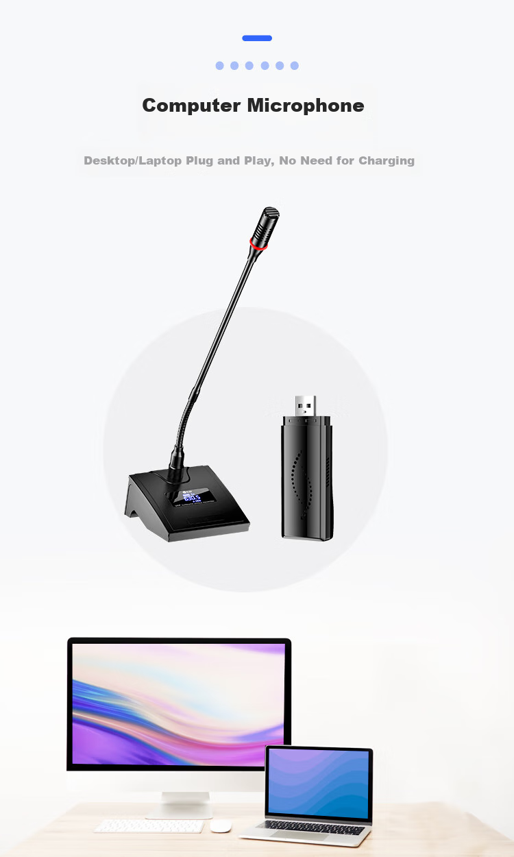 Беспроводной USB-микрофон Soaiy для компьютера, ноутбука, KTV, видеоконференций, онлайн-обучения, двухканальный U-диапазон