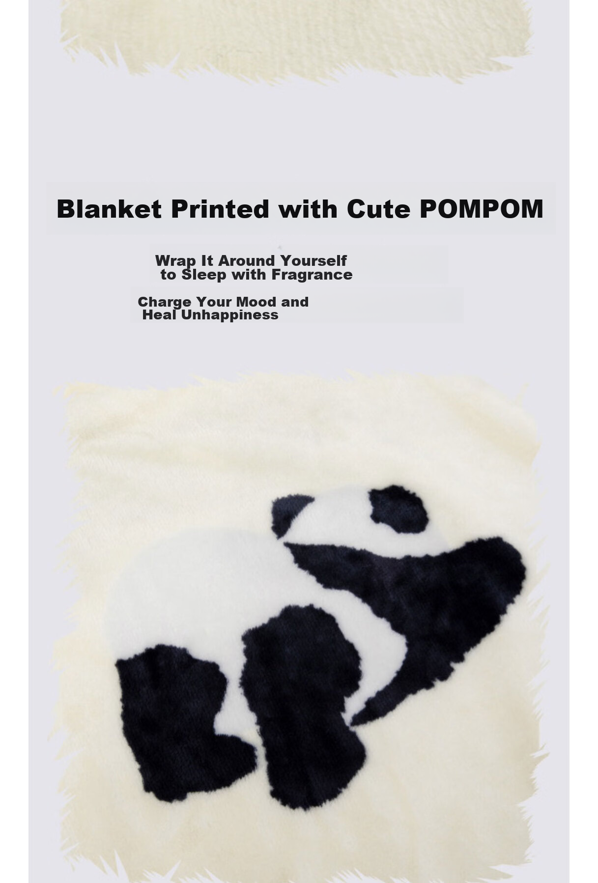Подушка-плед THE BEAST Panda Puff 2-в-1, фланелевая, универсальная, автомобильная, для путешествий, офиса, вождения