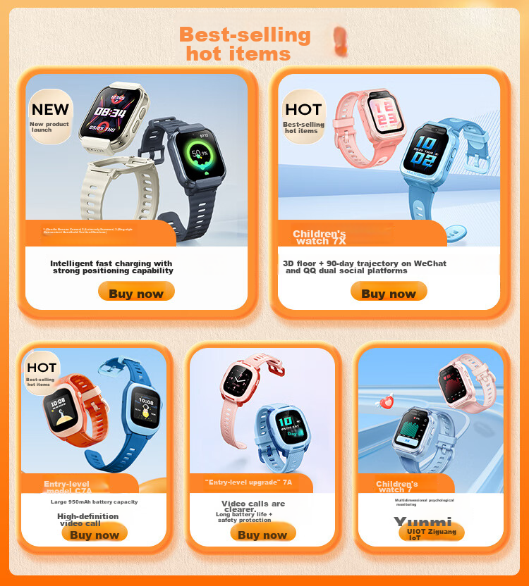 Детские умные часы MI Mitu Children's Learning Watch 7X Синие с HD двойной камерой, большим экраном, позиционированием по этажам, водонепроницаемые, поддержка WeChat, для школьников