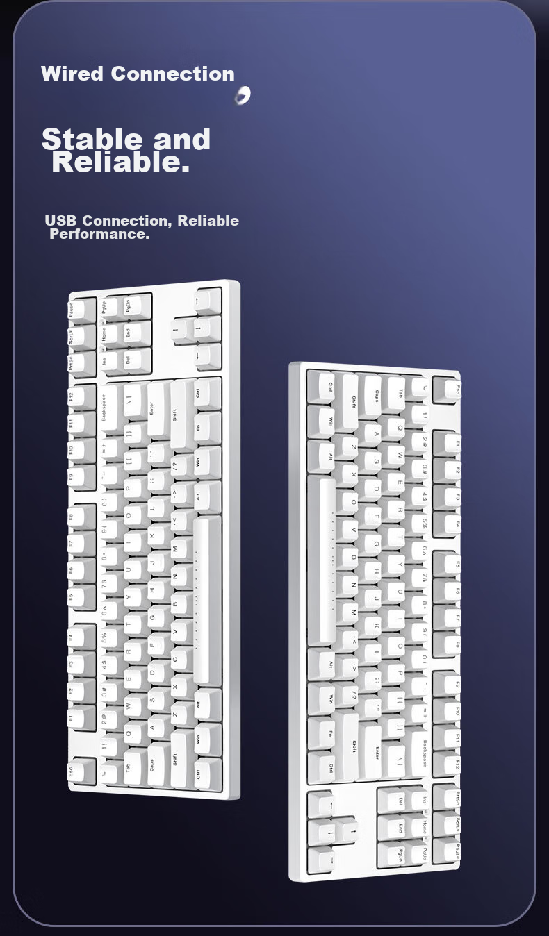 Механическая клавиатура Ikbc C87, проводная, 87 клавиш, Cherry MX White Brown