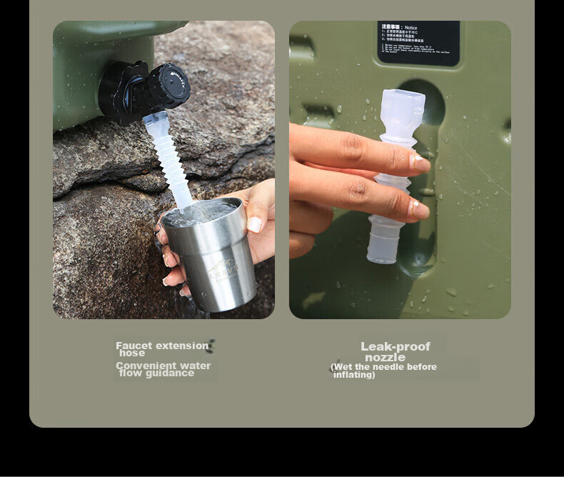 Емкость для воды Geshu Outdoor, пищевая, 25 л, с краном, армейский зеленый