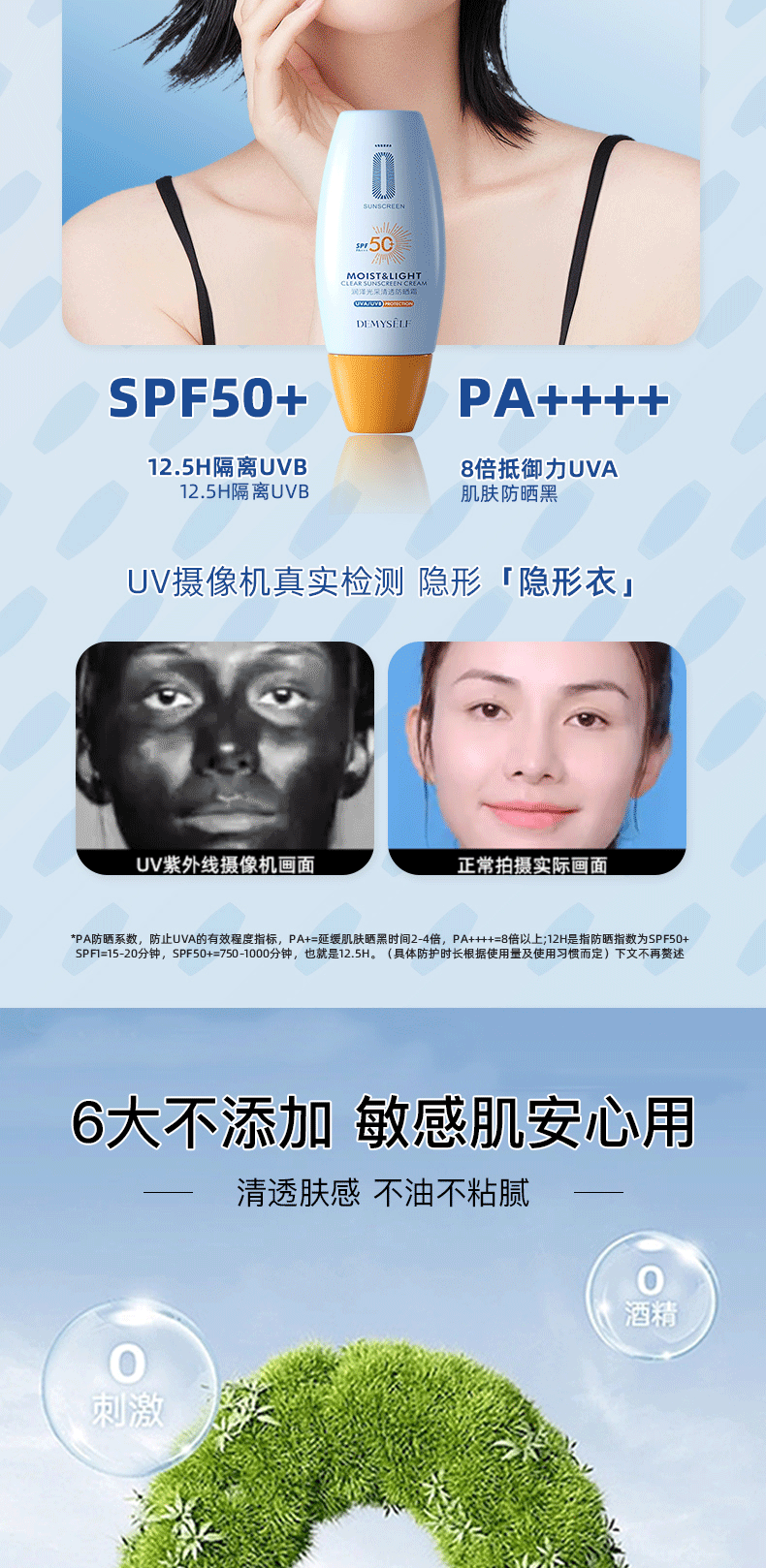 苾旎防晒霜乳SPF50+户外军训防晒霜男女脸部清爽水润隔离二合一30g