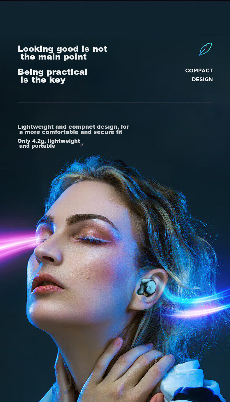 Беспроводные наушники Chuang S8 Bluetooth, спортивные, внутриканальные, с шумоподавлением, водонепроницаемые, с низкой задержкой, длительным временем автономной работы и высоким качеством звука, совместимы с Android