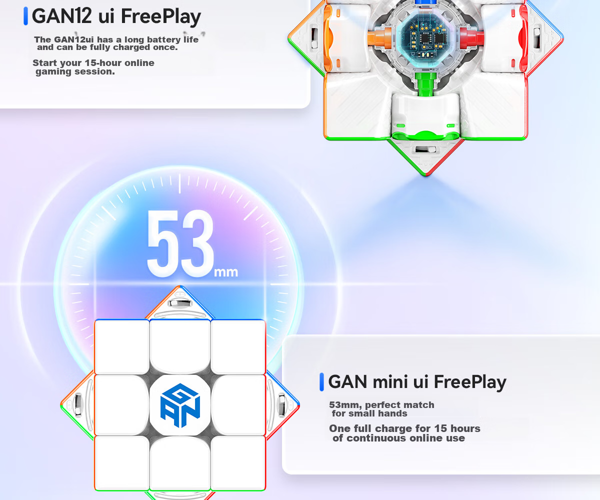 GAN Magic Cube Intelligent Three-Layer Magnetic Educational Toy for Children, Professional Competition Gift, 12uiFreePlay Rechargeable Base Version