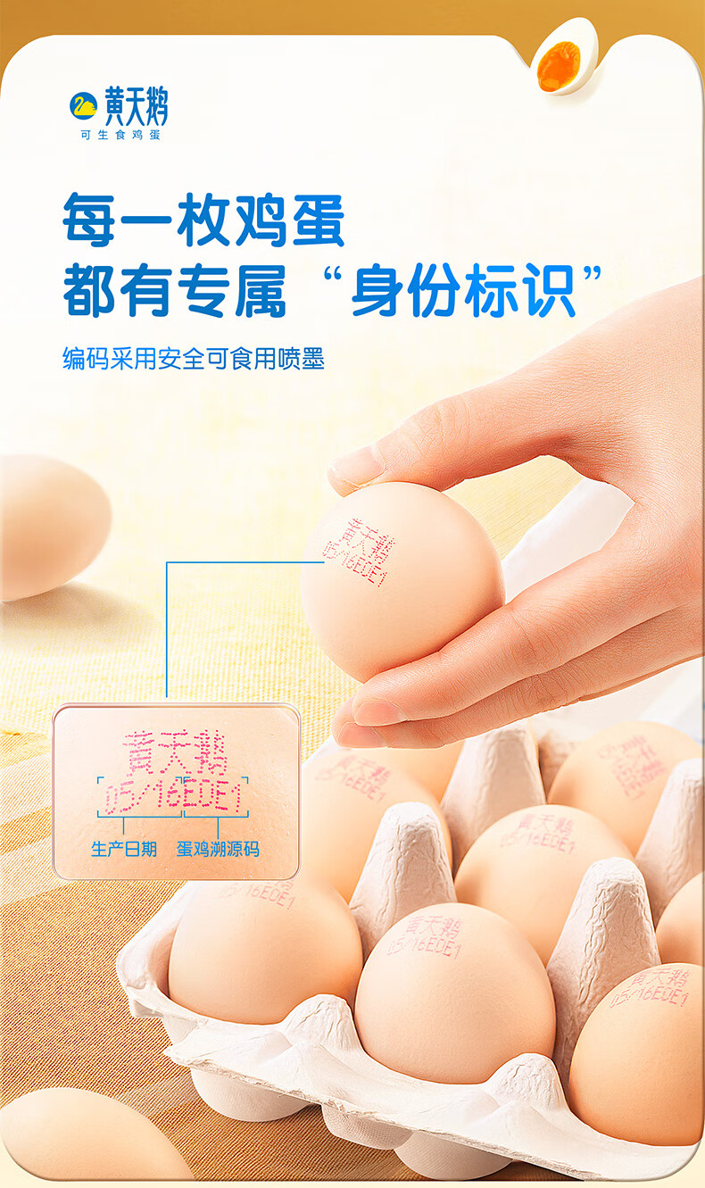 黄天鹅【礼券】鸡蛋30枚X3盒 健康轻食 可生食品质鲜蛋季度套餐 礼盒装