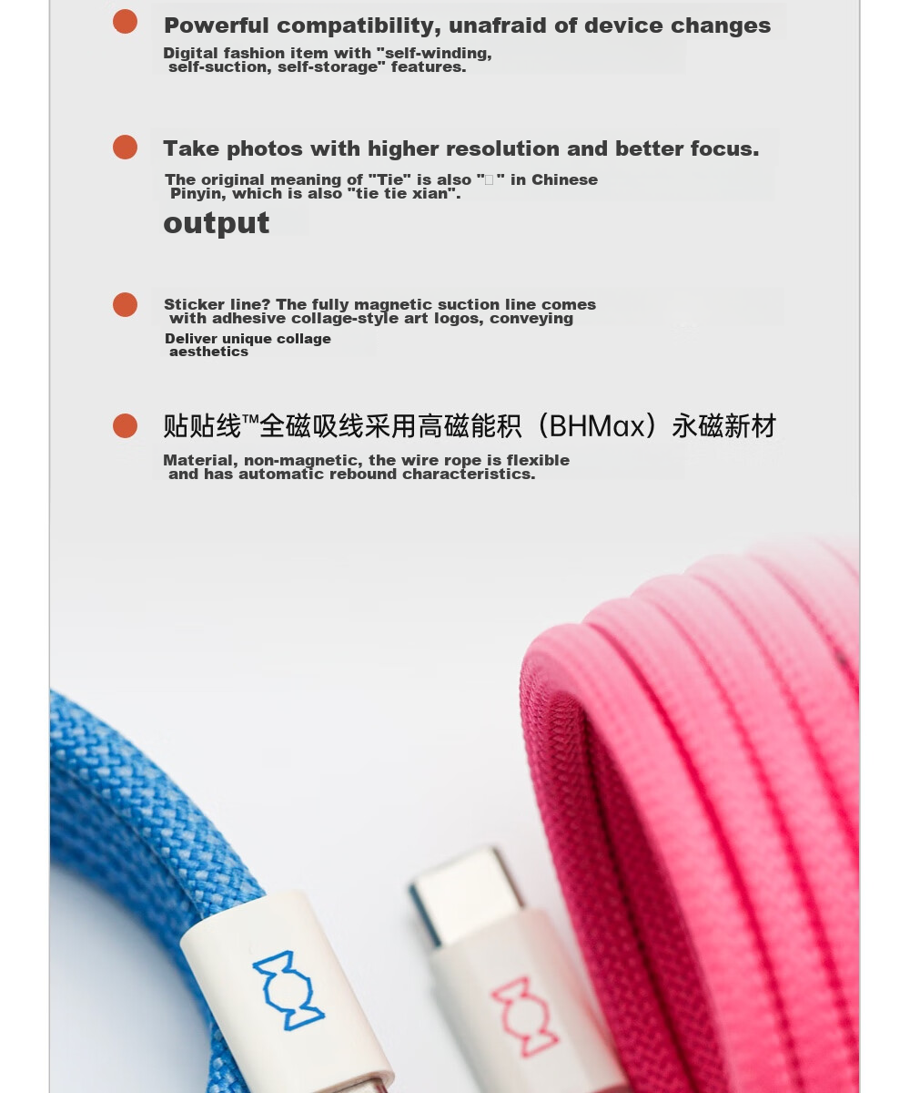 Кабель CANDYSIGN MagTie Candy Factory USB-C на iPhone 1.6м, 60W, черный
