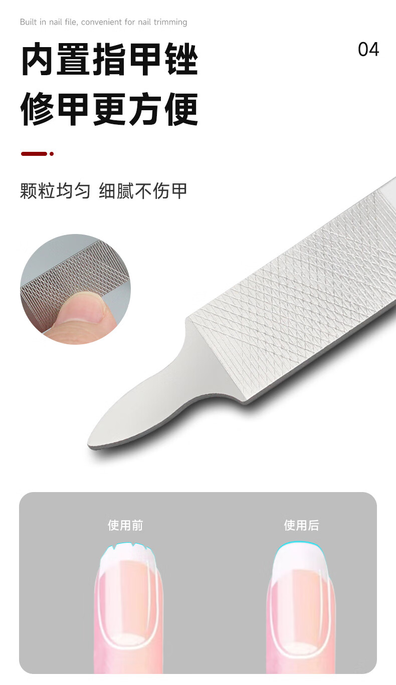 JIANGONG Кусачки для ногтей из нержавеющей стали, складные, портативные, ультратонкие, многофункциональные, с брелком