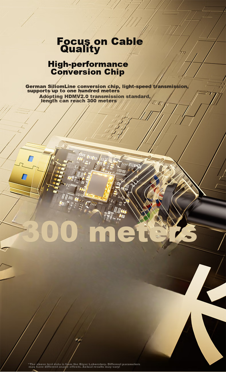 Оптический кабель BIAZE HDMI версии 2.0, 50 метров, для подключения компьютера, телевизора, проектора, домашнего кинотеатра, HX33