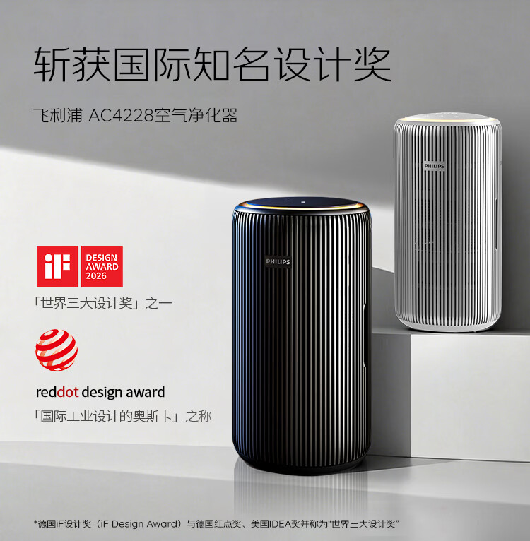 飞利浦(PHILIPS)【0.003微米精滤】空气净化器除甲醛二手烟味新房孕妇婴儿专用除螨尘病毒花粉过敏原AC4228黑 商品详情图 1