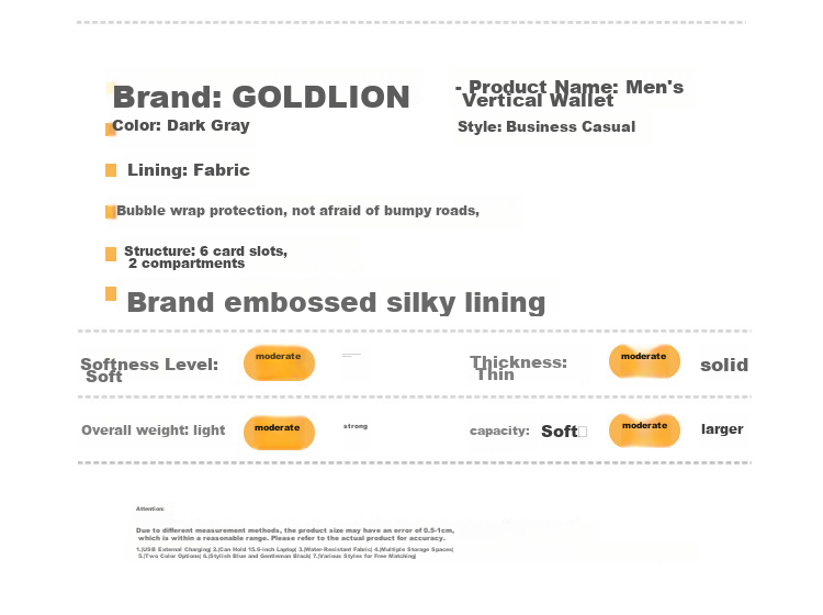 Goldlion Мужской картхолдер, визитница из ПВХ, черный