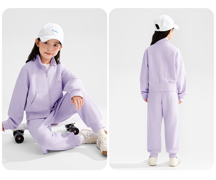 Комплект детской одежды QQ DUCK, для девочек, спортивный костюм с кардиганом и брюками, размер 160, серый