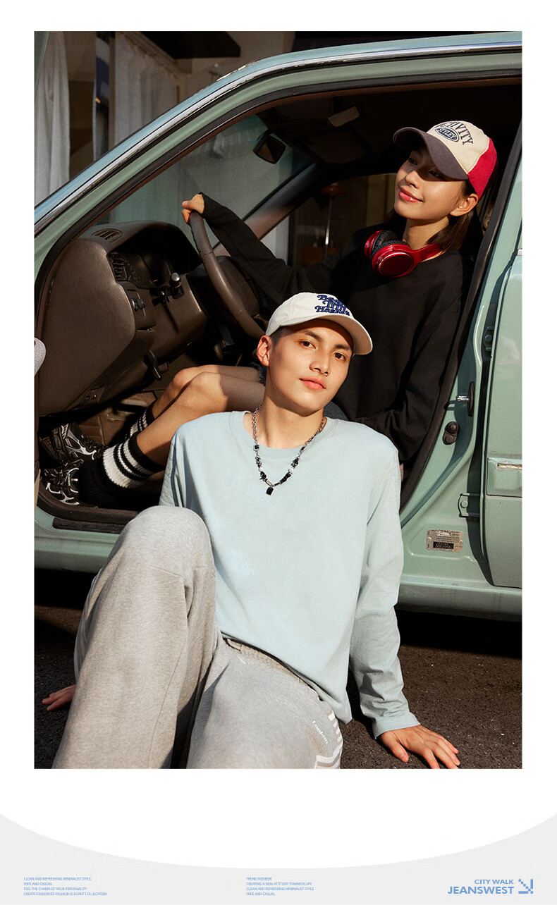 Мужская футболка с длинным рукавом Jeanswest, хлопок 220 г/м², повседневная, свободная, больших размеров, весна 2026