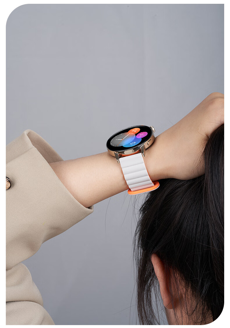 Ремешок Watchbond для Huawei GT3/GT2, силиконовый, с магнитной застежкой, 20 мм, цвет "Звездный апельсин"
