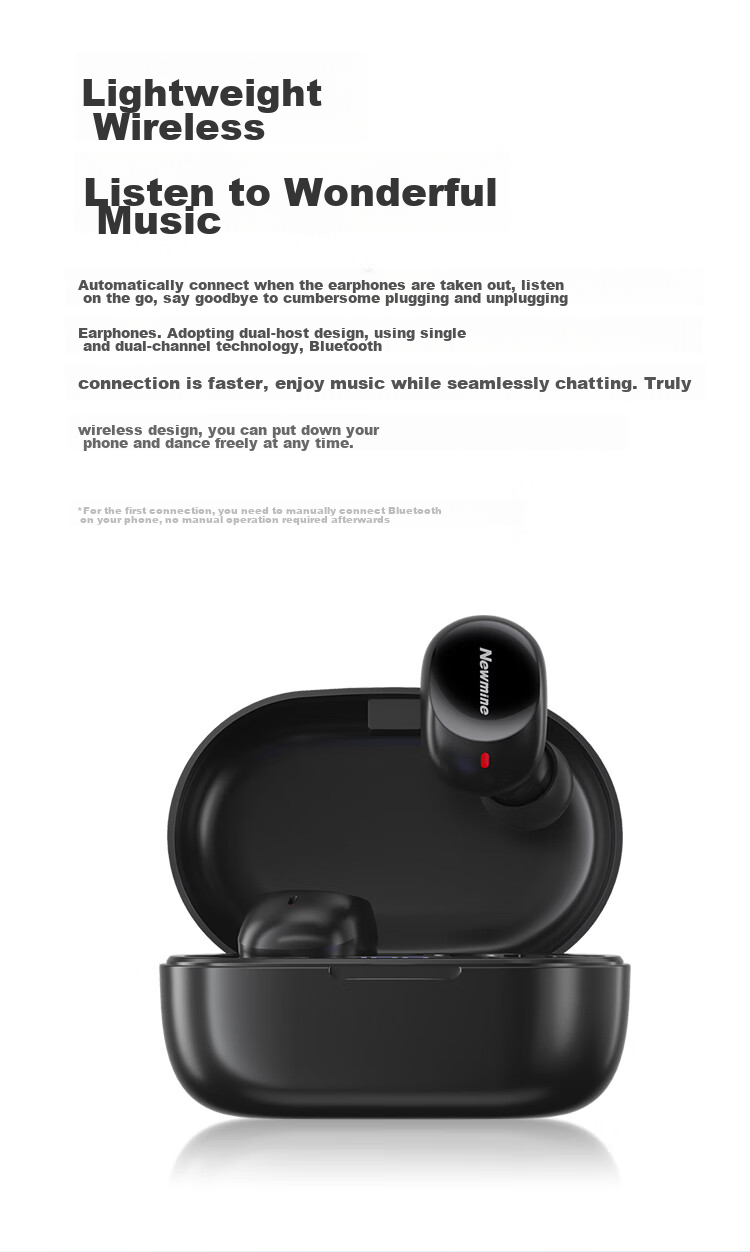 Беспроводные наушники Newmine LY02 TWS, вкладыши Bluetooth 5.1, с дисплеем уровня заряда, белый