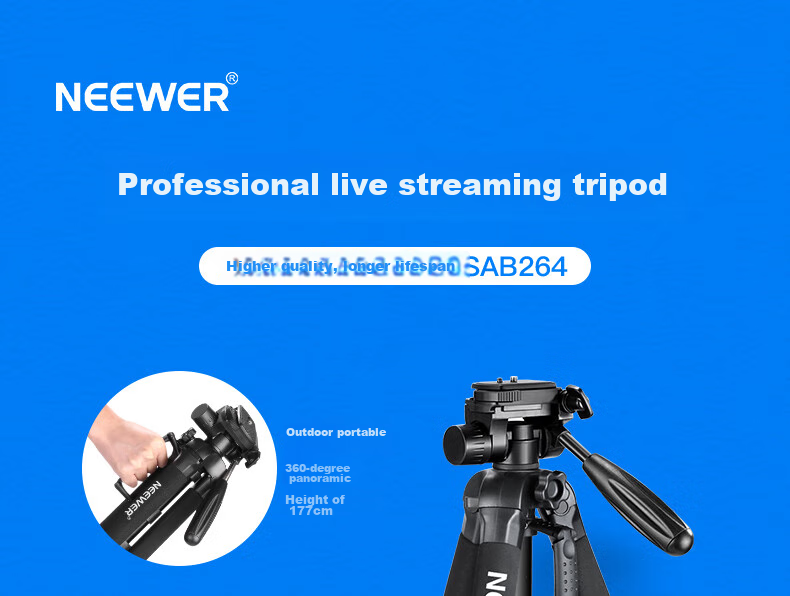 Штатив NEEWER SAB264 из алюминиевого сплава, легкий, портативный, для DSLR, беззеркальных, цифровых камер, профессиональный универсальный штатив для фотографии, видеосъемки, мобильного телефона, видеотрансляций, уличный монопод