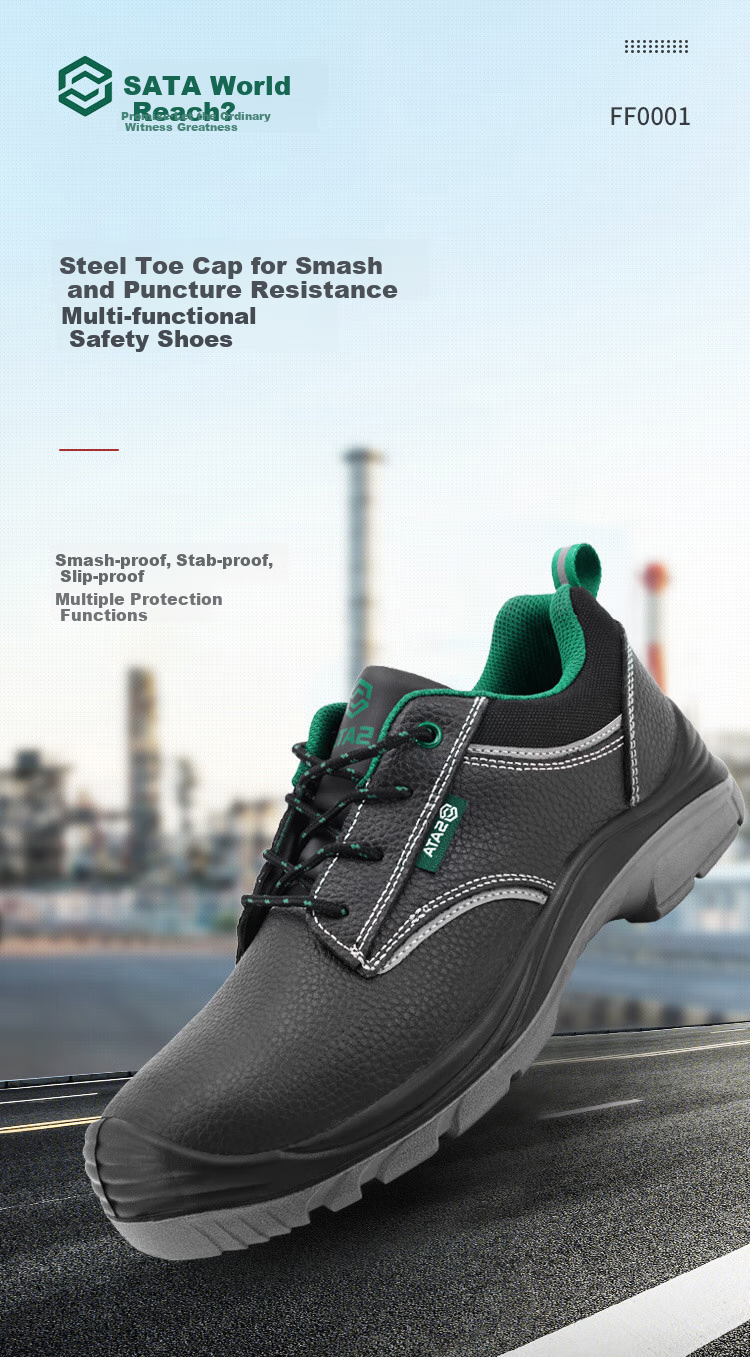 Рабочая обувь Shida Safety Shoes, мужская, кожаная, с защитой от проколов и ударов, нескользящая, модель FF0001, размер 39