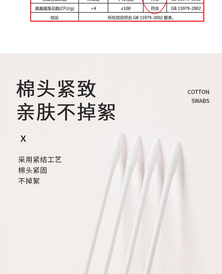 央氏 化妆棉签双头棉棒掏耳朵纸轴化妆棉签家用清洁棉棒原生脱脂棉 245支/罐
