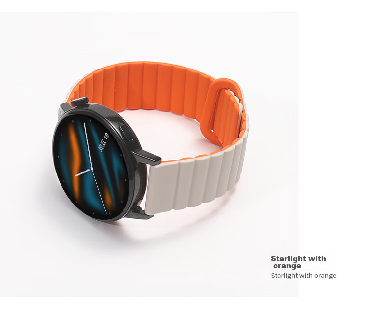 Ремешок MSSM Magnetic Loop для Huawei Watch 4 Pro/GT5/GT4/GT5 Pro, силиконовый, с магнитной застежкой, 22 мм, цвет "Звездный апельсин"