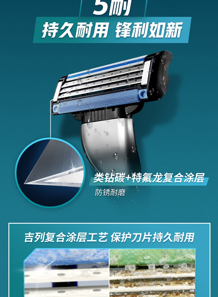 吉列剃须刀手动刮胡刀锋速3 1刀架1刀头手动胡须刀剃胡刀
