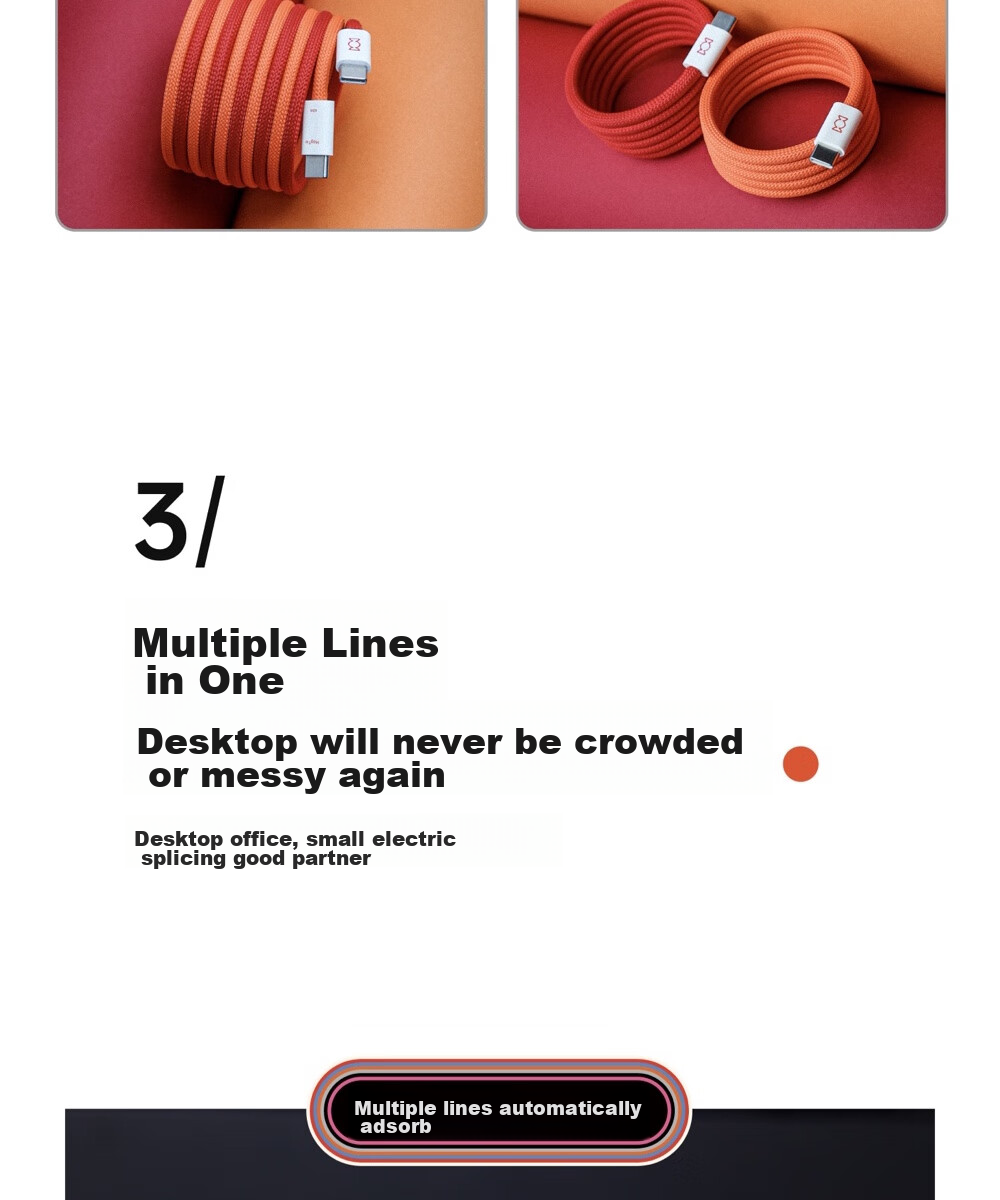 Кабель CANDYSIGN MagTie Candy Factory USB-C на iPhone 1.6м, 60W, черный