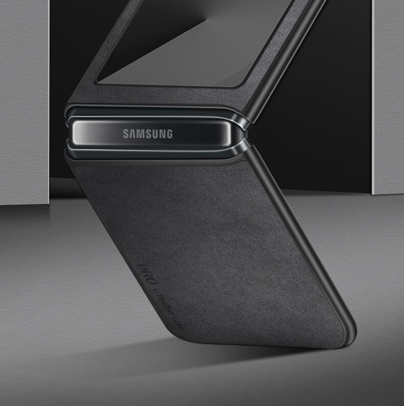 Чехол для Samsung Galaxy Z Flip6, кожаный, складной, противоударный, для мужчин и женщин, графитовый серый