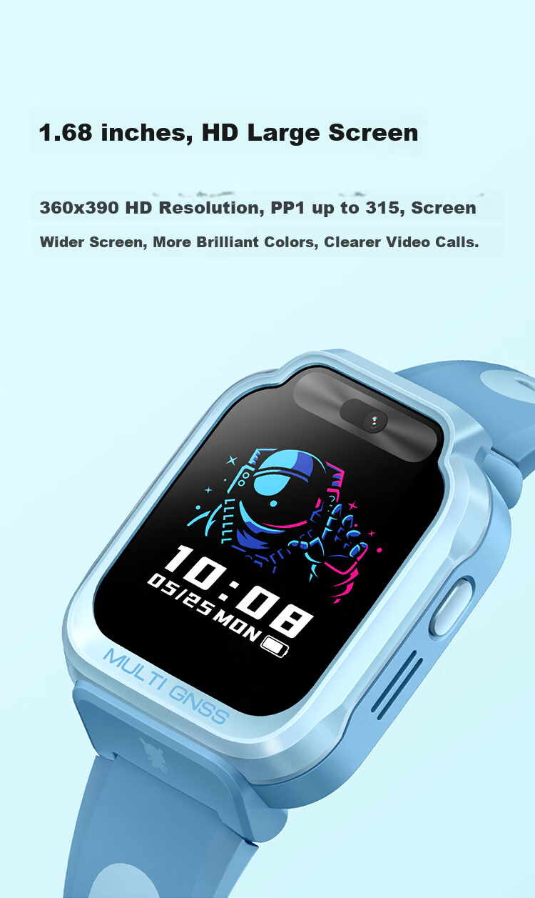 Детские умные часы MI Mitu Children's Learning Watch 7X Синие с HD двойной камерой, большим экраном, позиционированием по этажам, водонепроницаемые, поддержка WeChat, для школьников