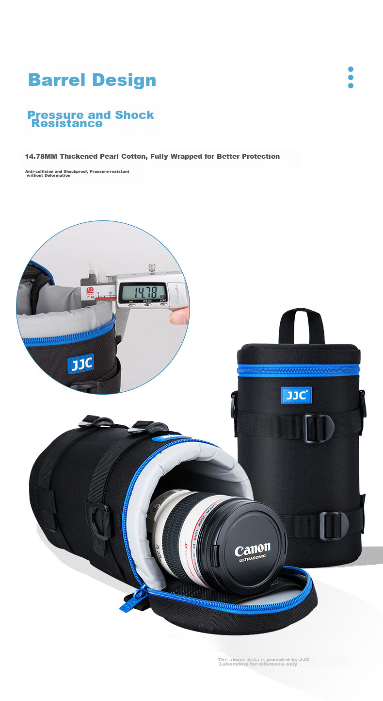 Защитный чехол для объектива JJC DLP-5II, тубус для хранения, подходит для объективов Canon, Nikon, Sony, Fuji, Pentax, Tamron DSLR Mirrorless, можно носить на поясе или плече