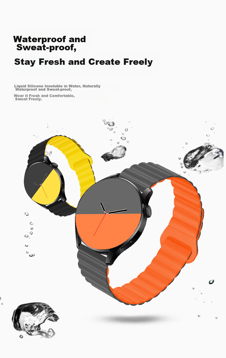 Ремешок MSSM Magnetic Loop для Huawei Watch 4 Pro/GT5/GT4/GT5 Pro, силиконовый, с магнитной застежкой, 22 мм, цвет "Звездный апельсин"