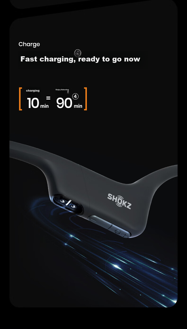 Беспроводные наушники SHOKZ OpenRun Air S803, костная проводимость, спортивные, черные