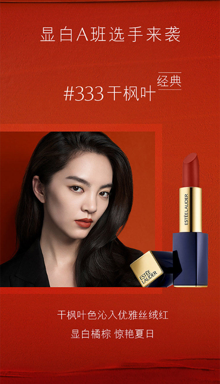 雅诗兰黛（Estee Lauder）倾慕唇膏333 2.8g 持久显色 丰唇塑形（中样）