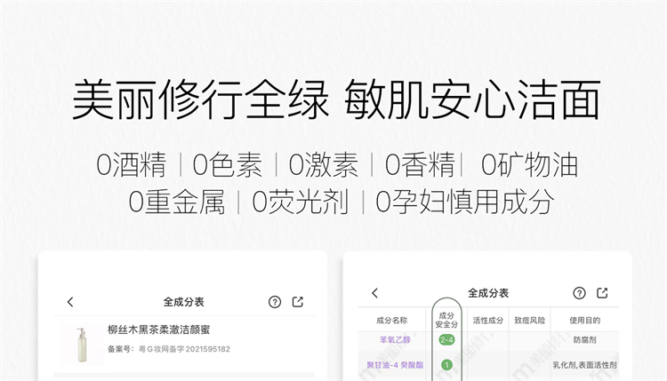 柳丝木（Ositree）黑茶洁颜蜜氨基酸洗面奶男女温和深层清洁控油洁面乳霜 200g*2