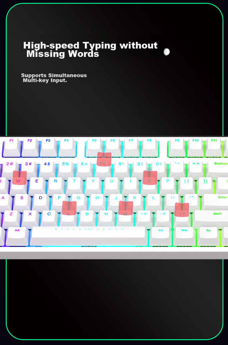 Механическая клавиатура ikbc F210, 108 клавиш, RGB подсветка, Cherry MX Brown, проводная, белая