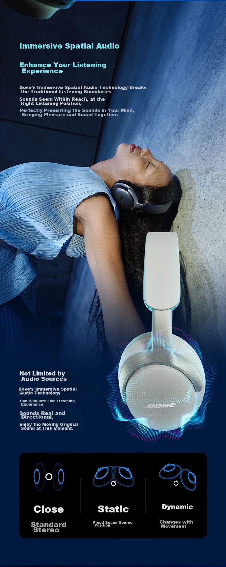 Беспроводные наушники Bose QuietComfort Ultra с шумоподавлением, Misty White