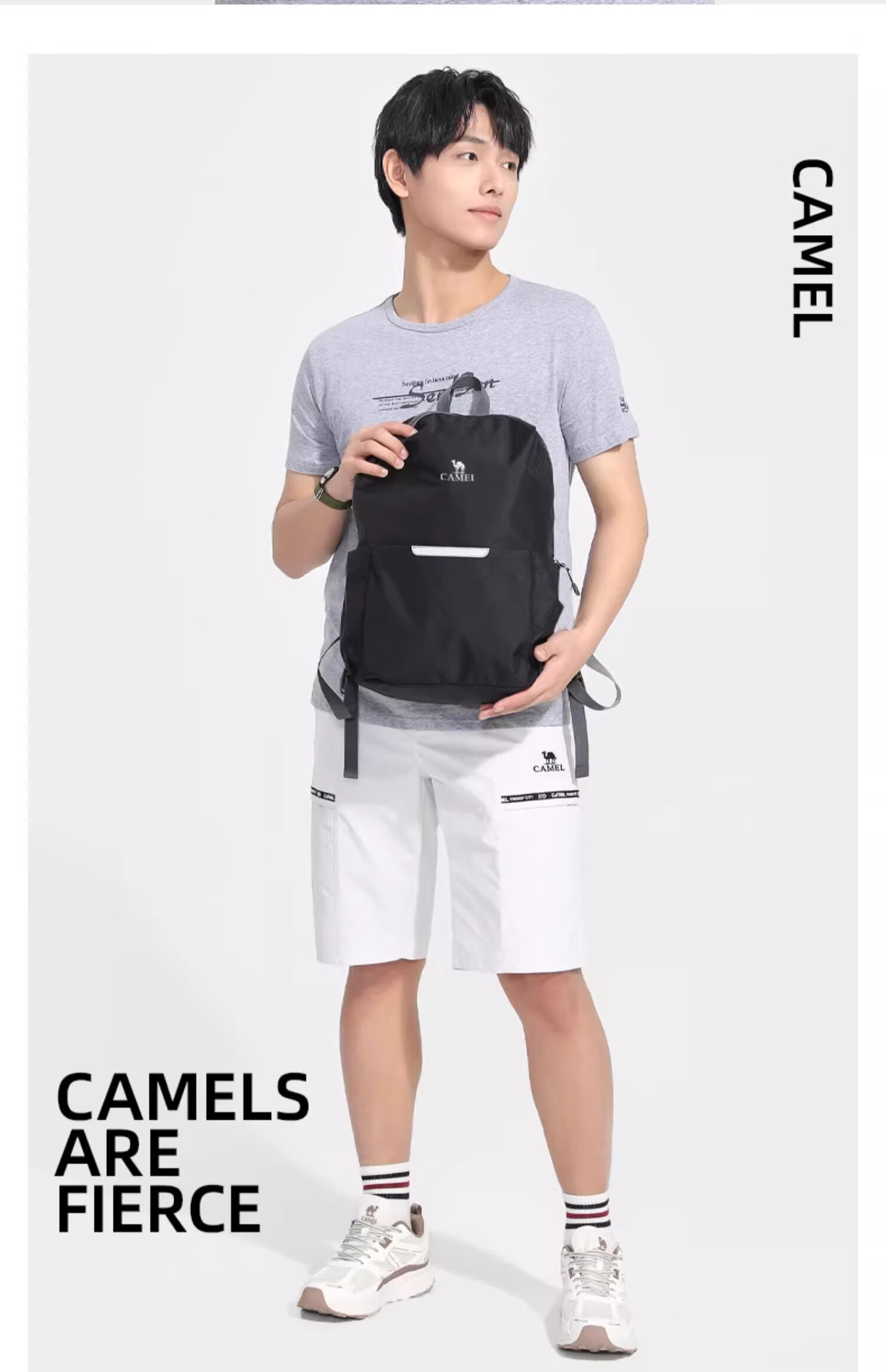 Легкий рюкзак CAMEL для мужчин и женщин, однотонная складная сумка, уличный повседневный рюкзак для путешествий и походов, 133DB02006 Черный