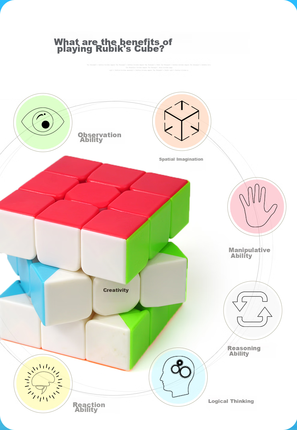 Кубик Рубика Qiyi Yongshi S Cube, 3x3, развивающая игрушка-головоломка для детей и взрослых, цветной