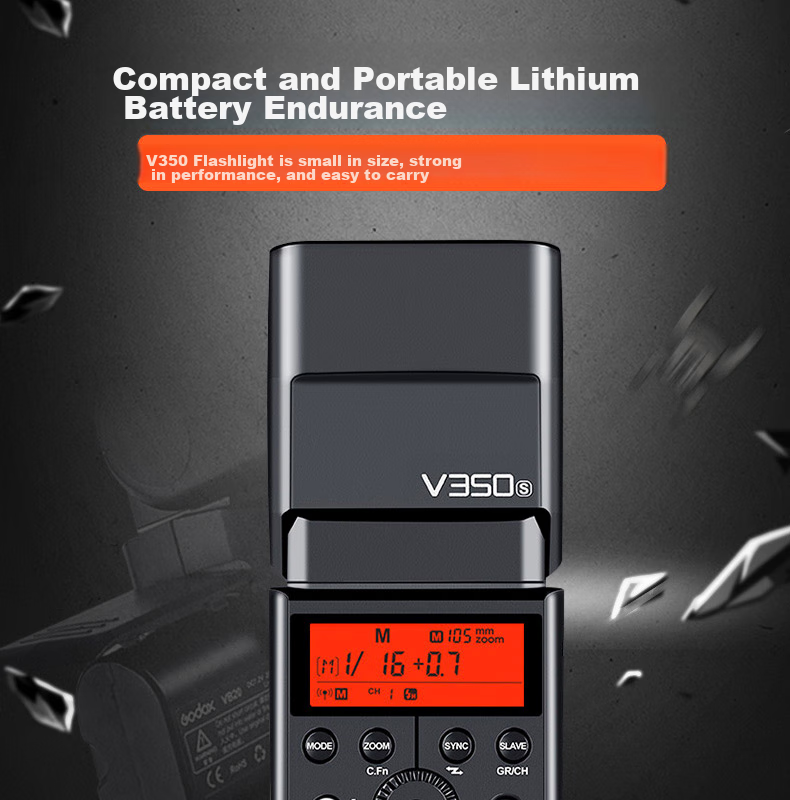 Вспышка Godox V350-C TTL для беззеркальных камер Canon, портативная, с литиевой батареей, горячий башмак, Speedlight (версия Canon)
