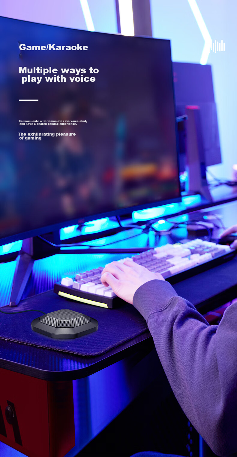 NINTAUS Y01A Компьютерный микрофон для конференций, запись звука, для настольного компьютера, ноутбука, игр, голосового чата, стриминга, онлайн-уроков с удлиненным кабелем 3,5 мм