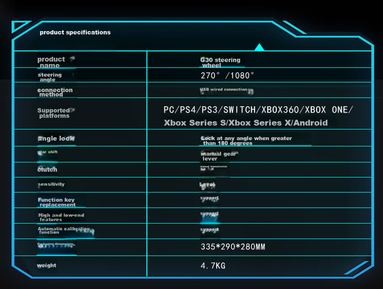 Игровой руль KETENG G30 с углом поворота 1080°, симуляция гонок с обратной связью, совместим с ПК/PS4/Xbox/Android/Switch