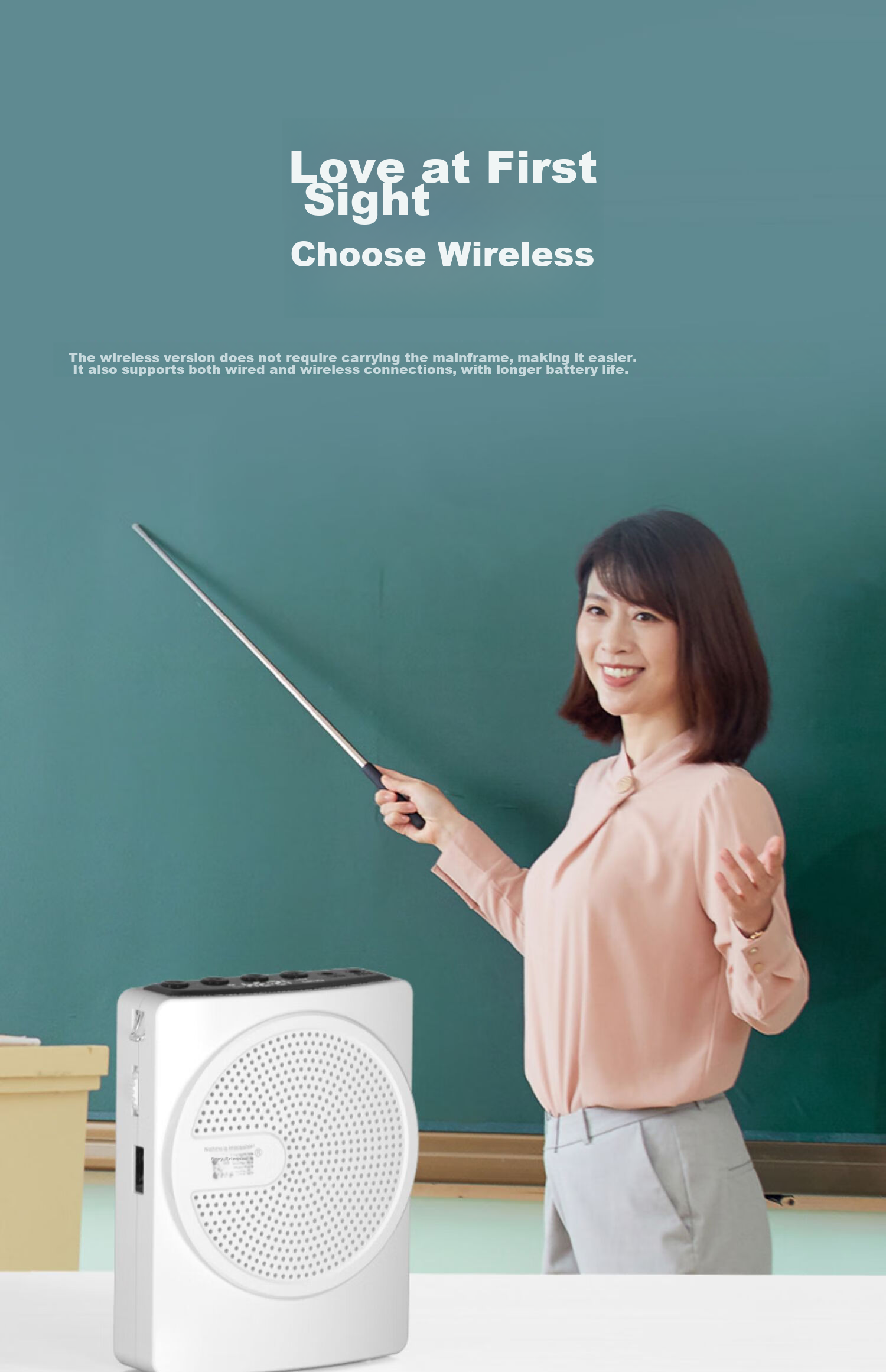 Портативный усилитель Soaiy S628B, Bluetooth-колонка для учителей, экскурсоводов, с поддержкой карт памяти для записи и воспроизведения, белый