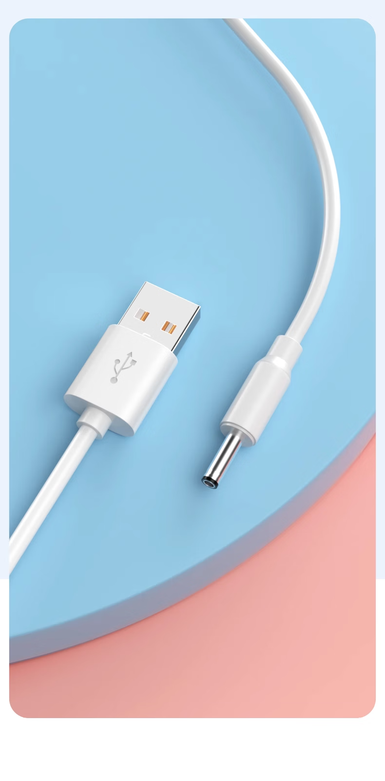 Кабель BIAZE USB Type-A - DC 3.5мм, 1 метр, белый, для зарядки