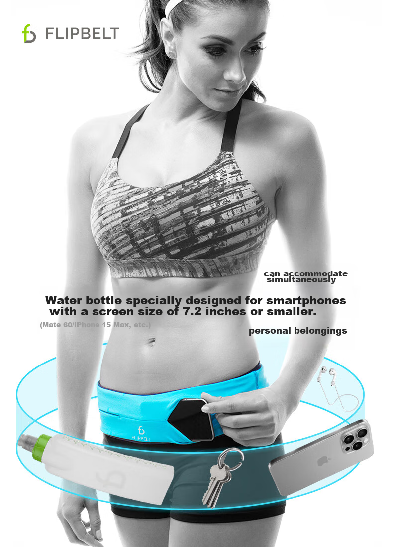 Поясная сумка Flipbelt Zipped Waist Pack, для спорта, бега, туризма, марафона, велоспорта, размер XL, звездный серый