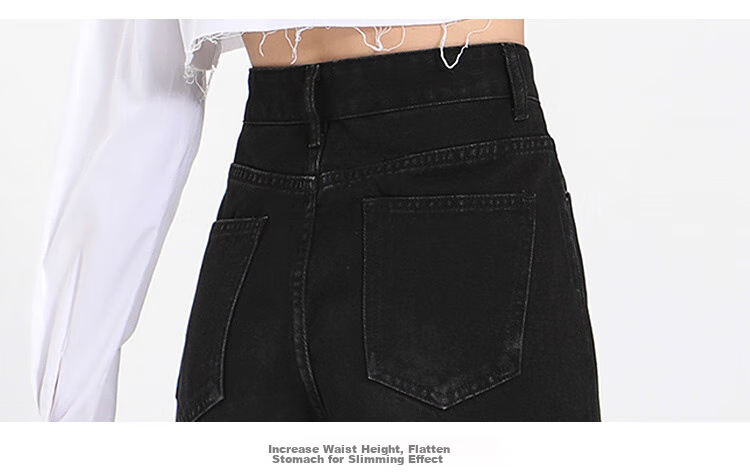 Джинсы Jeanswest с высокой талией и прямым кроем для женщин, черные, размер M, коллекция Осень 2025