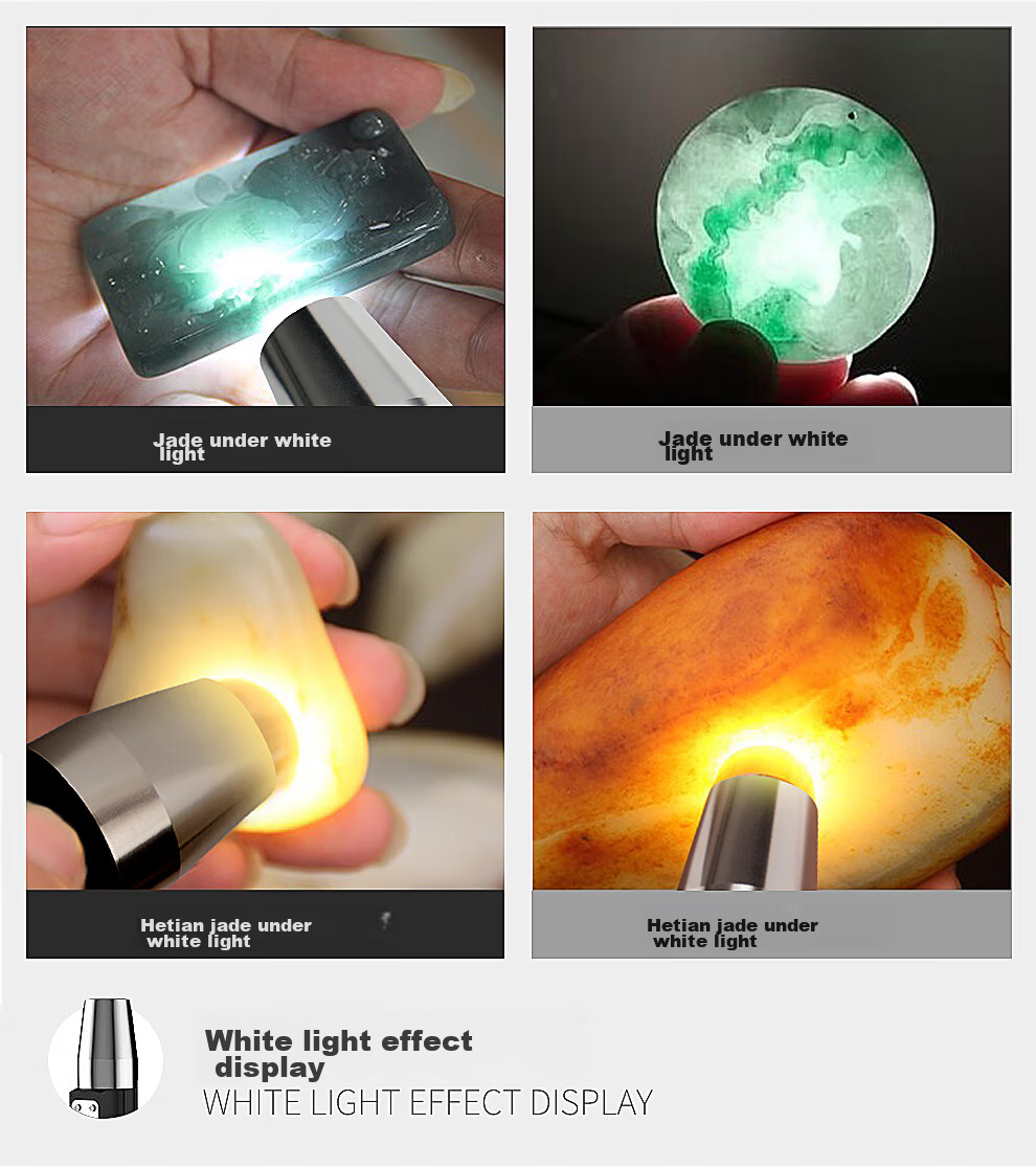 Фонарик MOTIE Jade Flashlight для аутентификации нефрита, мощный УФ-свет для просмотра изделий из нефрита и ювелирных изделий, профессиональный детектор для антиквариата, S72 с четырьмя источниками света 365