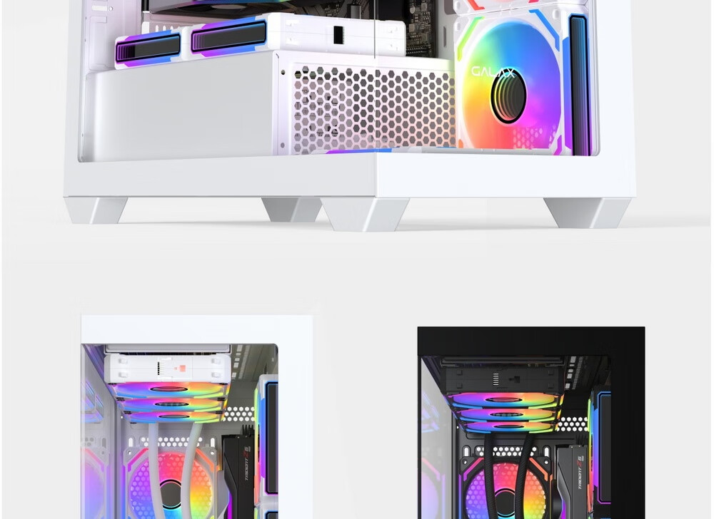Компьютерный корпус Yingchi Aurora 3-M White (M-ATX/360мм), белый, с панорамным обзором