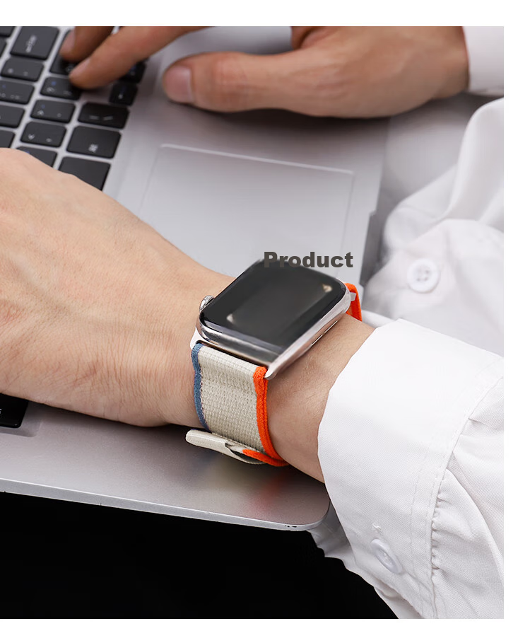 Ремешок MSSM Nylon Trail Loop для Apple Watch S11, зеленый с серым, 44/45/46/49мм