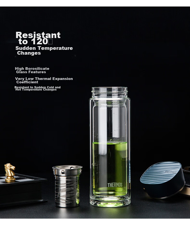 Термос THERMOS Water Pattern Hiker Edition 400мл, портативный, с двойными стенками, синий