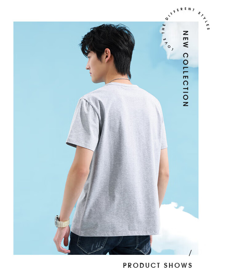 Мужская футболка Jeanswest, летняя тонкая модель из длинноволокнистого хлопка Синьцзян, с коротким рукавом и круглым вырезом, размер XL, цвет Железный серый