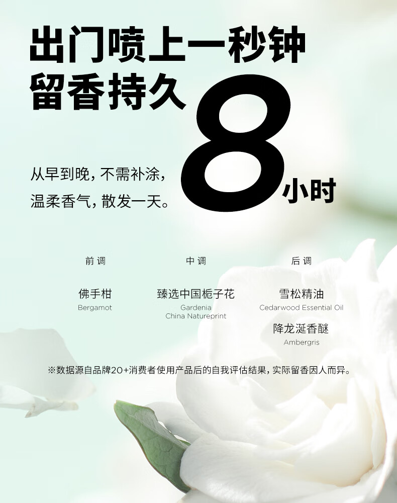 氣味圖書館（SCENT LIBRARY）栀子花开香水50ml 栀子花香调女士淡香水节日生日礼物送男女友