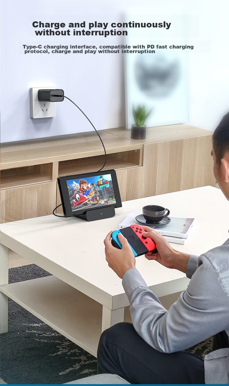 Магнит NEWDERY для Nintendo Switch, портативная док-станция, зарядное устройство NS, кабель для зеркалирования экрана OLED, подставка для зарядки консоли, настольная подставка для игровых консолей Lite